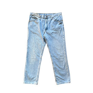 Vtg 90s Lee Denim Jeans 38 x 30 Light Wash Denim Straight Leg Classic Western